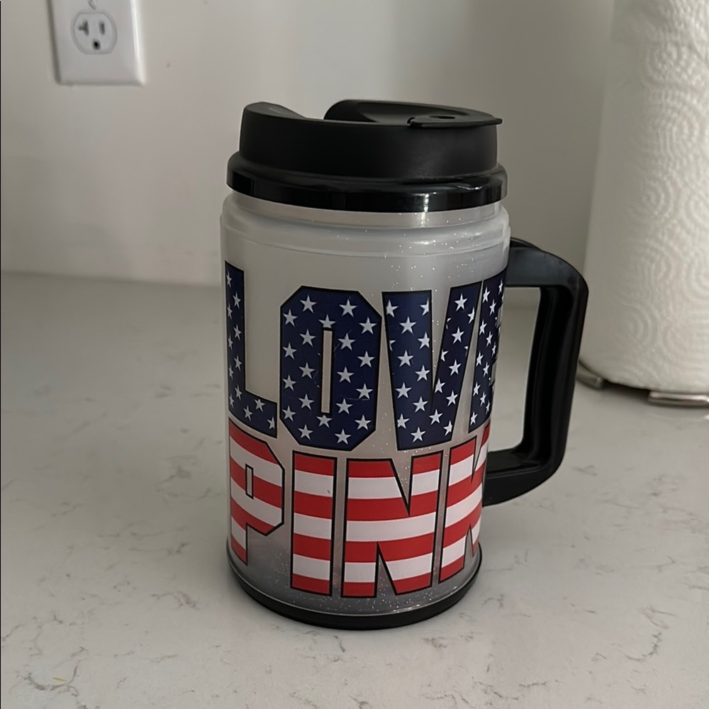 PINK Victoria's Secret Patriotic Mug - Black, Red, Blue